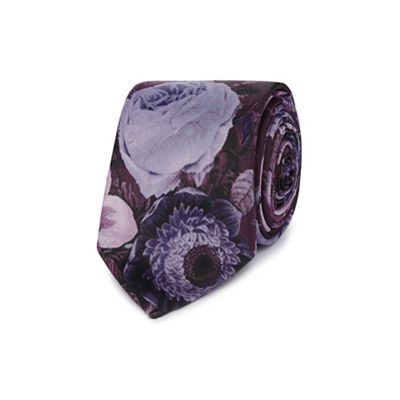 Lilac floral print tie